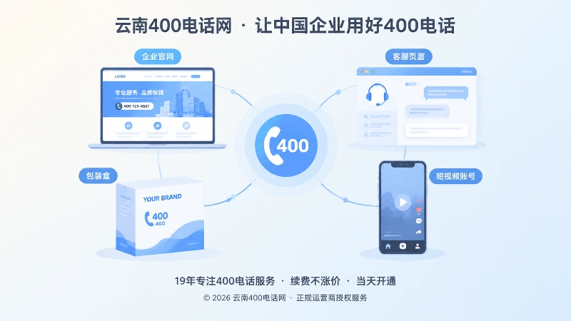 号码与官网、售后、包装等渠道关联的抽象插画